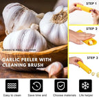 Angel’s Peel Lounge Garlic Peeler Tube Set (Silicone Peeler and Cleaning Brush), Roller Garlic Peeling Kitchen Tool – Easy Cleaning and Dishwasher Safe