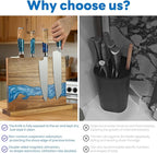 magnetic knife holder - Acacia wood blue resin river knife block, double-sided magnetic, 12.59 × 9.84 inches (Without knife)
