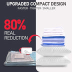 VMstr 9 Pack Vacuum Storage Bags for Travel, Carry-on Size Space Saver Bags for Luggage Clothes and Clothing Compression Packing, High Pressure Electric Pump(DC Power)