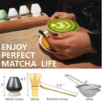 Matcha Whisk Holder Matcha Chasen Whisk Stand Ceramic Holder fit for Traditional Japanese Tea Ceremony Starter Matcha Tools Matcha Bowl (Green Matcha Bowl)