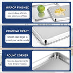 P&P CHEF 17.3 Inch Baking Cookie Sheet, Oven Pan Tray Stainless Steel Sheet Pan for Kitchen, Oven Bakeware for Multi Uses, Shiny Look & Dishwasher Safe, Healthy & Heavy Duty, 2Pcs
