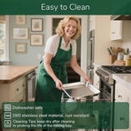 18/0 Stainless Steel Baking Sheet with Cooling Rack, Oven-Safe Non-Toxic Cookie Sheets for Baking, Set of 6, Coating Free & Rust Resistant for Healthy Family Baking, Easy to Clean, Heavy-Duty