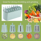 5 in 1 Food Chopper, Multifunction 5 in 1 Chopper Vegetable Cutter Slicer, 5 in 1 Rotary Cheese Grater Vegetable Slicer,Easy to Clean Kitchen Gadgets with Storage Box