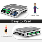 Safstar Electronic Price Computing Scale LCD Digital Commercial Food Meat Weighting Scale 66 Ib Capacity