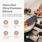 StarPack Premium Flexible Silicone Spatula Set - 3 Spatulas for Nonstick Cookware - 600°F High Heat Resistance Spatula Set - Spatulas for Kitchen Use for Fish, Eggs, Pancakes & Cookies (Stormy Grey)