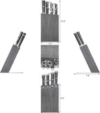 Cangshan YARI Series HUA Knife Block Set, X-7 Damascus Steel, Ash Wood Block (6-Piece)