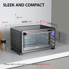 TOSHIBA AC25CEW-BS Large 6-Slice Convection Toaster Oven Countertop, 10-In-One with Toast, Pizza and Rotisserie, 1500W, Black Stainless Steel, Includes 6 Accessories