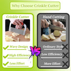 Suuker Crinkle Cutter, Extra-Large Potato Slicer Wavy Chopper, Stainless Steel French Fry Cutter Wavy Crinkle Cutting Chopping Tools with Wooden Handle for Carrot Veggies