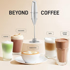 Zulay Kitchen Tornado Whisk Milk Frother with 4 AA Duracell Batteries - Triple Whisk for More Power - Handheld Coffee Frother with Stand - Drink Mixer for Lattes, Matcha & Protein Shakes