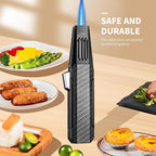 Butane Torch Lighter,Windproof Refillable Kitchen Cooking Torch,Adjustable Flame Solar Beam Blow Torch with Safety Lock for Candle Camping BBQ (Not Included Butane Gas) (Black)