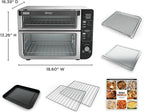 Ninja 10-in-1 Multi-Cooker Double Oven with FlexDoor, FlavorSeal & Smart Finish – Rapid Top Convection, Air Fry Bottom, Bake, Toast, Pizza & More – Stainless Steel, DCT400