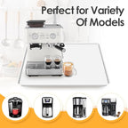 TOHONFOO Silicone Coffee Maker Mat with Lip, 19.7'' x 15'' Heavy Duty Coffee Maker Mat for Countertops, Coffee Tray Fit Under Coffee Machine Appliance Automatic Machines Espresso Accessory, White