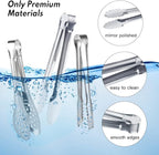 Serving Tongs,Buffet Tongs, Dmoera Stainless Steel Food Tong Serving Tong Small Serving Tongs Stainless Steel Mini Appetizer Tongs, Set of 12
