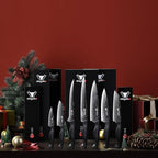 Professional Chef Knife 6.5" Damascus Kitchen Knife 8C High carbon stainless steel Super sharp,Full Tang ABS Anti-Skid Handle utility knife Japanese Cooking Knife with Luxury Gift Box