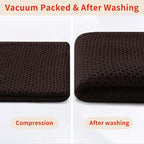 Homaxy 100% Cotton Waffle Weave Kitchen Dish Towels, Ultra Soft Absorbent Quick Drying Cleaning Towel, 13 x 28 Inches, 12-Pack, Dark Brown