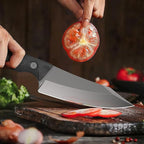 FINTISO 14C28N Steel Viking Knife, Japanese Butcher Knife with G10 Handle, Ultra Sharp Meat Cleaver Boning Knives for Meat Cutting, Outdoor Kitchen Chef Knives Best Gift (Red)