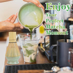 Matcha Whisk Set, Premium Ceramic Bowl with Spout, Bamboo Whisk, Chasen Holder, Sifter, Scoop, Complete Tea Making Kit for Matcha Lovers, Beginner Starter Set for Lump-Free Matcha Green Tea Gift