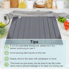 Stone Dish Drying Mat for Kitchen Counter,24"(L)×16"(W) Collapsible Fast-Drying Diatomaceous Earth Mats with Towel Sanding Tool,Versatile Stone Drying Mats for Cups Dishes Bottles