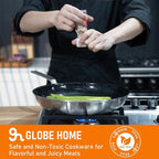 8 Inch Ceramic Non Stick Frying Pans - 5 Ply Stainless Clad Nonstick Skillet, Professional Cookware for Induction, All Stoves and Oven