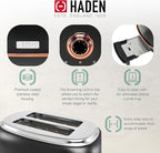 Haden Heritage 2 Slice Wide Slot Stainless Steel Toaster Bundled with 12 Cup Programmable Drip Coffee Maker Coffee Machine, Black & Copper