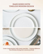 Famiware Mars Plates and Bowls Set, 12 Pieces Dinnerware Sets, Dishes Set for 4, White