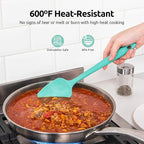 High Heat Resistant Silicone Spatula: U-Taste 600ºF Hot-Proof Food Grade Rubber Kitchen Baking Scraper, Flexible and Sturdy Cooking Utensil for Mixing Scraping in NonStick Cookware (4PCS, Multicolors)