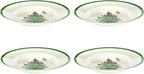 Spode Christmas Tree 9" Soup Plate (Set of 4) – Stoneware Bowls with Festive Tree Design & Green Rim, Ideal for Serving Soup, Pasta, Salad – Microwave & Dishwasher Safe Holiday Dinnerware