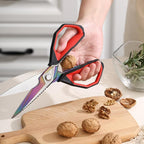 LIVINGO Sharp Kitchen Scissors for Food - Titanium Coated Forged Stainless Steel Heavy Duty Shears All Purpose for Cooking Utility Cutting Poultry Turkey Bone, Meat, Dishwasher Safe, 9 Inches