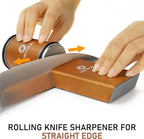 Knife Sharpener Tool- Afilador de cuchillos fácil -Rolling Knife Sharpeners Kit,Knife Sharpening with Diamonds and Ceramic, Magnetic Knife Sharpener, Offering 15°& 20° Magnetic Angles,Regalo del padre