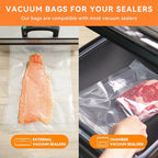 Rolls with Dispenser - 4 Pack 2 Rolls 8"x20' & 2 Rolls 11"x20', Vacuum Sealer Bags, Leakproof Heavy Duty Food Storage for Sous Vide, Meal Prep, Freezer, Compatible with Food Saver, Wevac Core