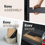 HOMEDANT House Black 5 Tier 24.4" W Laminated Metal Shelving Unit Adjustable Storage Utility Rack Heavy Duty Shelves Organization Multipurpose Shelf Kitchen Garage Pantry Closet 4 Pack