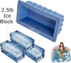 Heavy Duty 2.5lb Ice Block Mold for Ice Bath, Coolers, DIY and soap making, Large ice cube tray, Large silicone molds, ice bath tub, big ice cube tray, blue ice packs for coolers