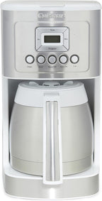 Cuisinart 12-Cup Coffee Maker with Thermal Coffee Carafe, Stainless Steel, Programmable Large Capacity Drip Coffee Machine for Home or Office, DCC-3400W, White