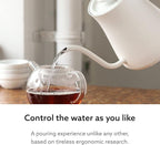 BALMUDA The Kettle | Electric Gooseneck Kettle | Lightweight | Stainless Steel | 0.6L (20fl oz) Capacity | Neon Light Indicator | Perfect for Tea and Coffee | US Version | White