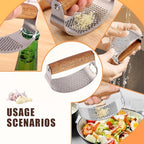 Stainless Steel Garlic Presser, Upgraded Garlic Press Rocker with Peeler and Cleaning Brush, Ergonomic Handle for Cooking Enthusiasts (1 pcs)