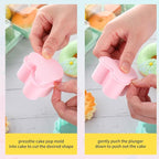 Cake Pop Cutter and Pusher Set - Flower and Mouse 3D Printed Mold Shapes Press | Baking Tools for Home, Birthday, Wedding Desserts | Reusable Design