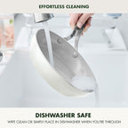 GreenPan Nova 8” Frying Pan Skillet, Induction Suitable Diamond Infused PFOA and PFAS-Free Nontoxic Ceramic Nonstick, Dishwasher and Oven Safe Fry Pan, Quick Even Heating, Cream White