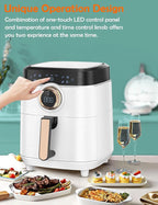 Air Fryer, ALLCOOL Airfryer Oven 8QT Large Air Fryer 1700W 8-in-1 with Touch Screen Air Fryers Dishwasher Safe Nonstick Tray Freidora de Aire 32 Recipes BPA & PFOA Free White Air Fryer