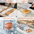 Aluminum Pans with Lids - 50 Pack 8x8 Disposable Baking Pans, Heavy Duty Tin Foil Pans with Lids for Cake Baking, Cooking, Heating, Storing, Prepping Food