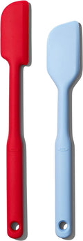 OXO Good Grips 2 Piece Silicone Spatula Set, One size, red/seltzer