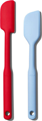 OXO Good Grips 2 Piece Silicone Spatula Set, One size, red/seltzer