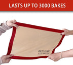Silicone Baking Mat Set by PrettyCare (2 Half Sheet and 1 Quarter Sheet) Non Stick Cookie Baking Supplies for Bake Pans & Toaster Oven - Macaron/Pastry/Bun/Bread