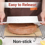 9 Inch Round Cake Pan, Metal Reinforced Frame Silicone Cake Mold for Baking with Handle Easy to Move Confetti