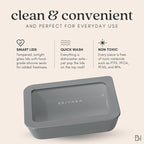 Ceramic Coated Glass Food Storage Container | No PTFE, PFOA, PFAS, and BPA | Reusable Non Toxic Meal Prep Container with Glass Lid | Easy To Store | 11 Cup Rectangle [Smoke]