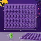 JOERSH Halloween Chocolate Silicone Molds, 2PCS Skull Shaped Candy Mold Non Stick for Chocolate, Fondant, Gummy, Jello, Ice Cubes, Dessert Cake Decorating