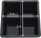 Silicone Ice Cube Trays Large for Whisky(2.5-Inches) - Whiskey Ice Cube Mold, With Easy Release Ice Cubes for Whiskey and For Cocktail,Food Grade (Black 1 Tray)