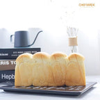 CHEFMADE Mini Pullman Loaf Pan with Lid, 0.66Lb Dough Capacity Non-Stick Rectangle Flat Toast Box for Oven Baking 2.8" x 8.1"x 2.8"(Champagne Gold)