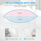 EIUE Bed Pillows for Sleeping 2 Pack Queen Size，Super Soft Down Alternative Microfiber Filled Pillows,Pillows for Side and Back Sleepers,20 x 30 Inches,Striped White Grey