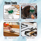 16PCS Kitchen Utensils Set with Scouring Pads,Mini Wire Brushes,Reusable & Durable Cleaning Tools for Household and Kitchen