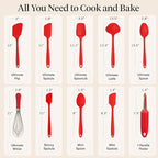 GIR: Get It Right 10-Piece Silicone Ultimate Kitchen Utensil Set – Spatulas, Ladle, Flip, Spoons, Whisk, Peeler & Spoonula – Nonstick, Non-Toxic, Heat-Resistant – Red